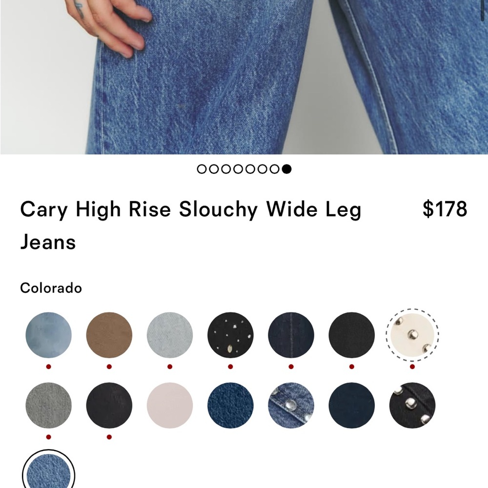 Reformation High Rise Wide Leg Jeans - Blue